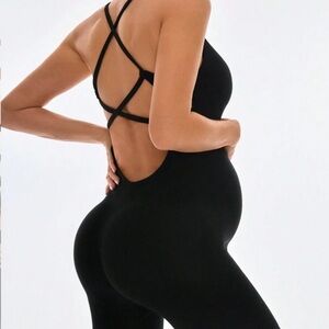 Women's Black Strappy Jumpsuit